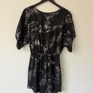 Aqua by Bloomingdale’s Black Sequin Mini Dress – XS